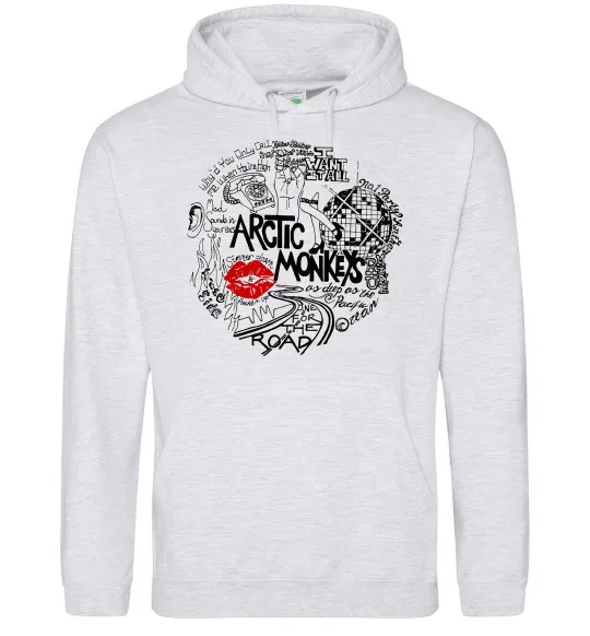 Мужская толстовка (худи) Arctic Monkeys songs Серый меланж фото