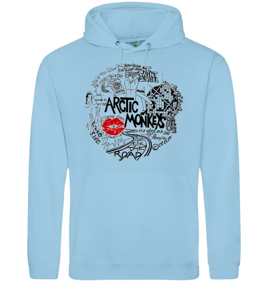 Мужская толстовка (худи) Arctic Monkeys songs Голубой фото