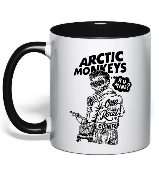 Чашка з кольоровою ручкою Arctic Monkeys R U Mine? Чорний фото