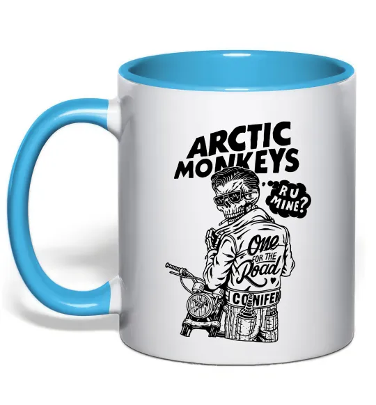 Чашка з кольоровою ручкою Arctic Monkeys R U Mine? Блакитний фото