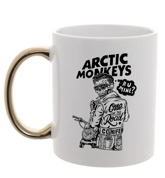 Чашка з кольоровою ручкою Arctic Monkeys R U Mine? Золото фото