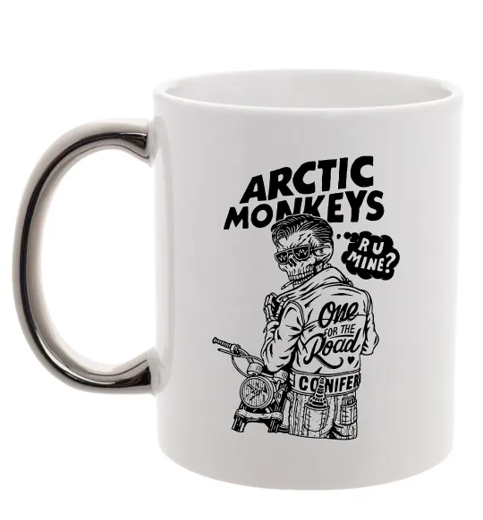 Чашка з кольоровою ручкою Arctic Monkeys R U Mine? Срібло фото