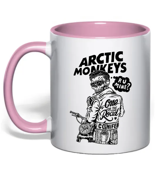 Чашка з кольоровою ручкою Arctic Monkeys R U Mine? Ніжно рожевий фото