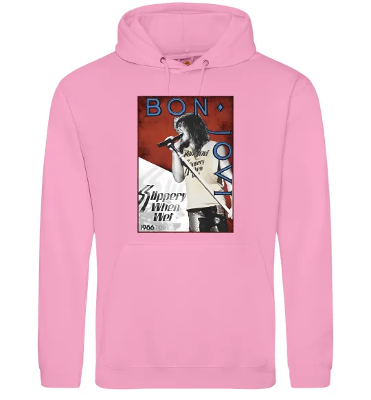 Женская толстовка (худи) Bon Jovi 1986 Розовый фото