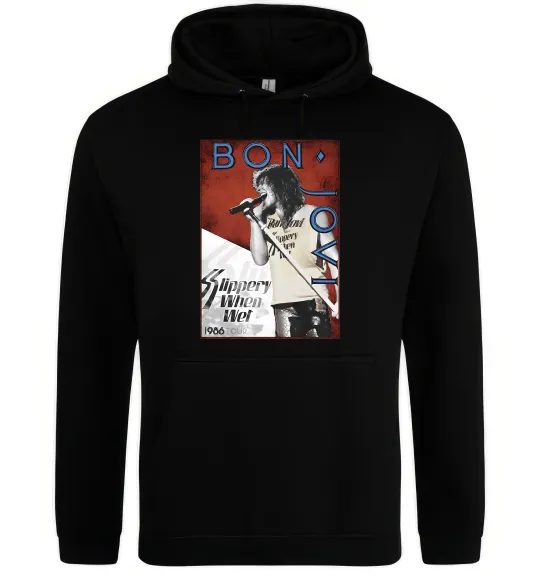 Женская толстовка (худи) Bon Jovi 1986 Черный фото