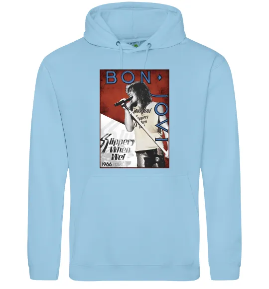 Женская толстовка (худи) Bon Jovi 1986 Голубой фото