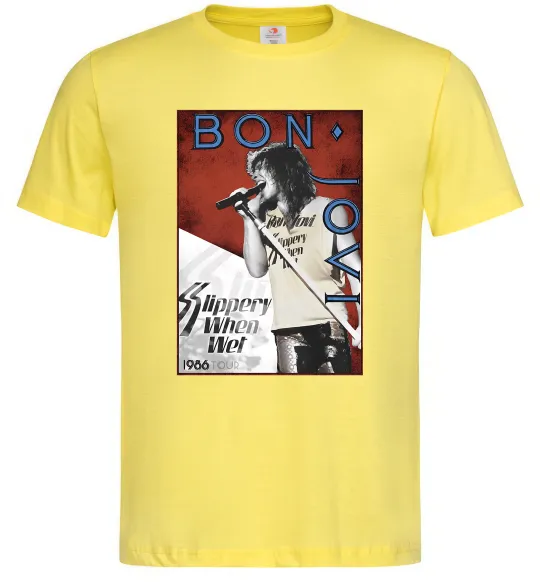 Мужская футболка Bon Jovi 1986 Лимонный фото
