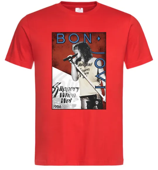 Мужская футболка Bon Jovi 1986 Красный фото