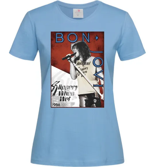 Женская футболка Bon Jovi 1986 Голубой фото