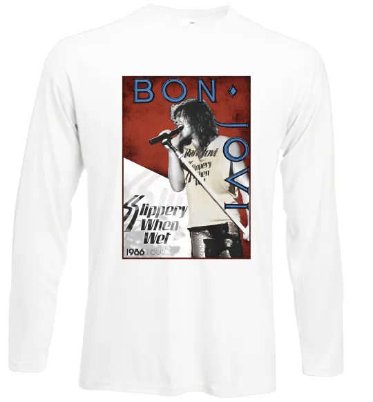 Лонгслив Bon Jovi 1986 Белый фото