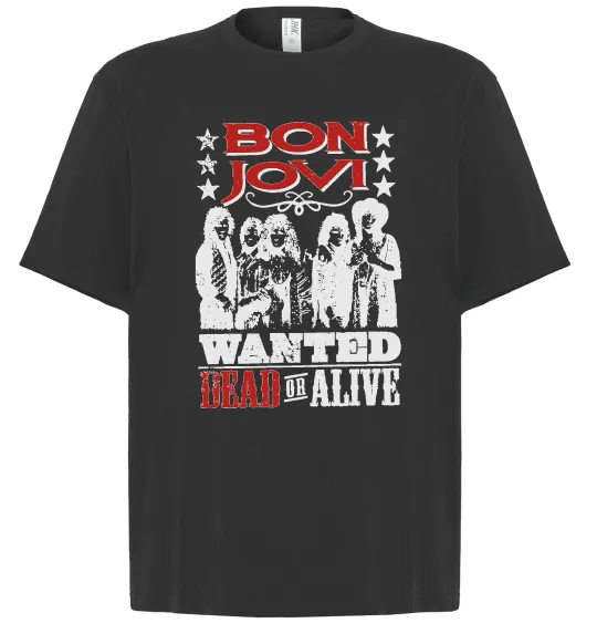 Футболка Оверсайз Bon Jovi Wanted dead or alive Черный фото