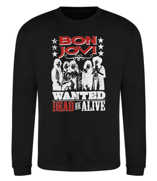 Свитшот Bon Jovi Wanted dead or alive Черный фото