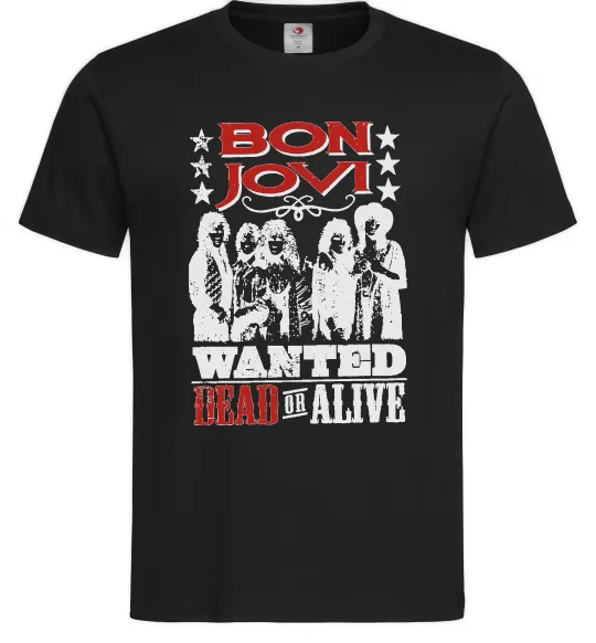 Мужская футболка Bon Jovi Wanted dead or alive Черный фото