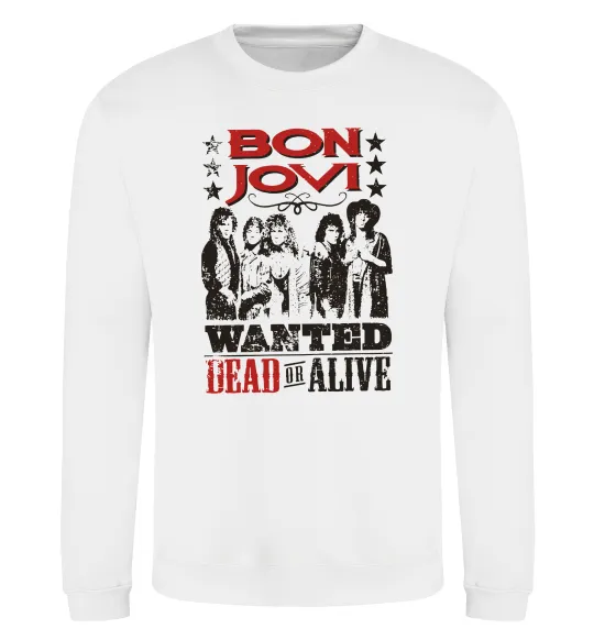 Свитшот Bon Jovi Wanted dead or alive Белый фото