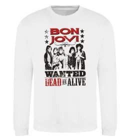 Світшот Bon Jovi Wanted dead or alive Білий фото