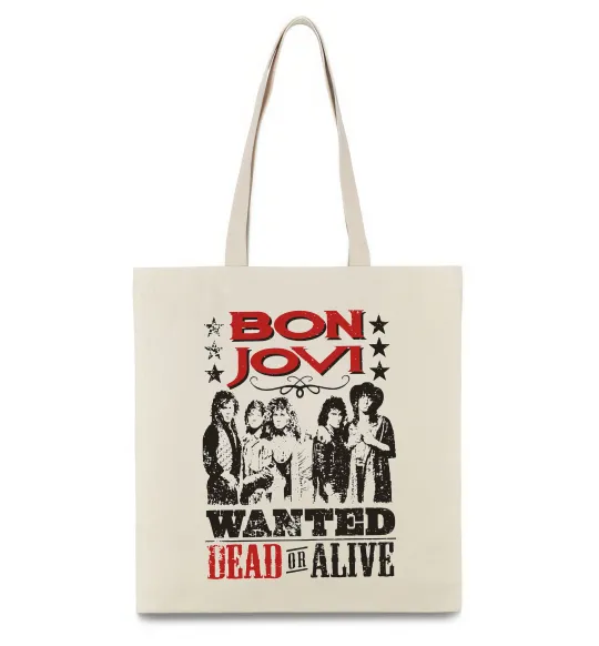Эко-сумка Bon Jovi Wanted dead or alive Бежевый фото
