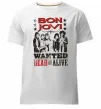 Мужская премиум футболка Bon Jovi Wanted dead or alive Белый фото