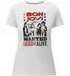 Женская премиум футболка Bon Jovi Wanted dead or alive Белый фото