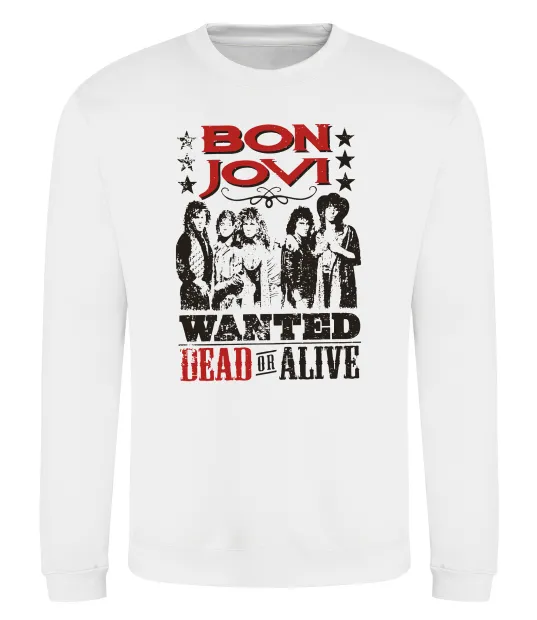 Свитшот Bon Jovi Wanted dead or alive Белый фото