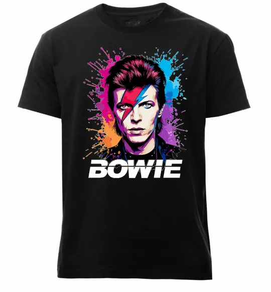 Мужская премиум футболка Bowie art Черный фото