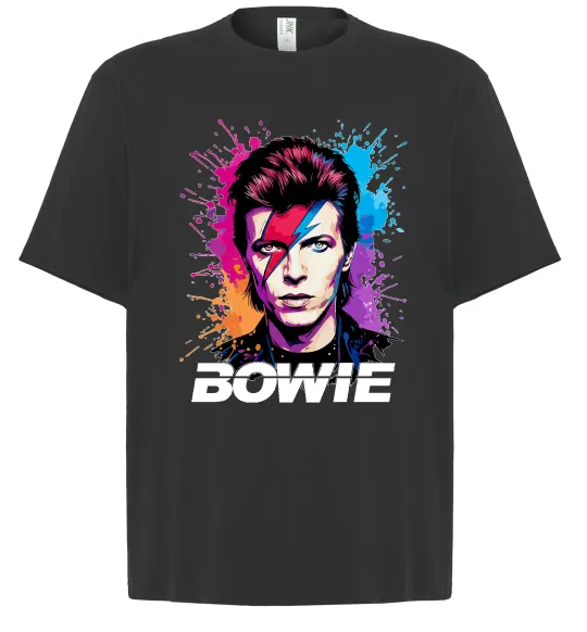 Футболка Оверсайз Bowie art Чорний фото