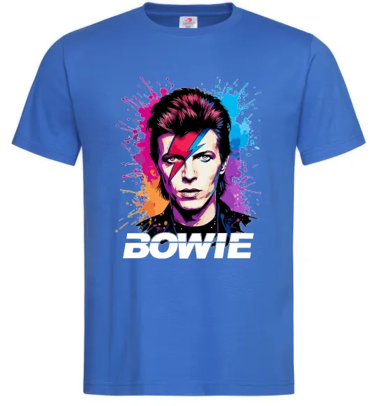 Мужская футболка Bowie art Ярко-синий фото