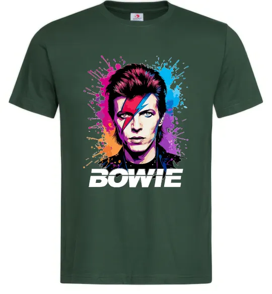 Мужская футболка Bowie art Темно-зеленый фото