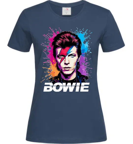 Жіноча футболка Bowie art Темно-синій фото