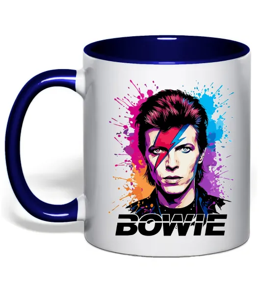 Чашка с цветной ручкой Bowie art Глубокий темно-синий фото
