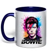 Чашка с цветной ручкой Bowie art Глубокий темно-синий фото