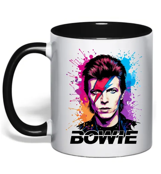 Чашка с цветной ручкой Bowie art Черный фото