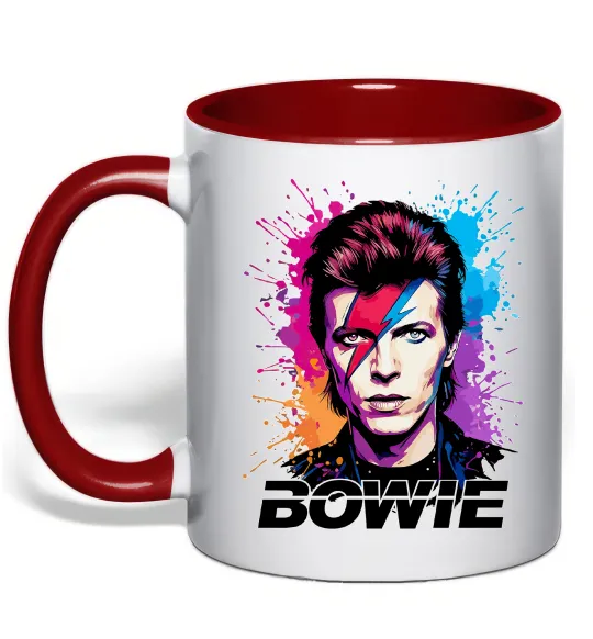 Чашка с цветной ручкой Bowie art Красный фото