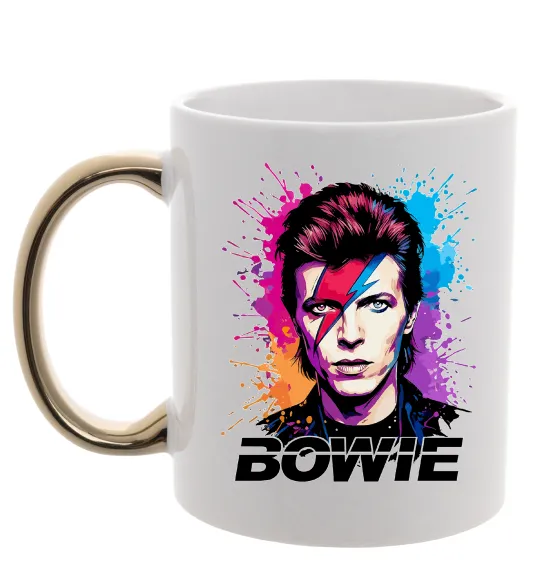Чашка с цветной ручкой Bowie art Золото фото