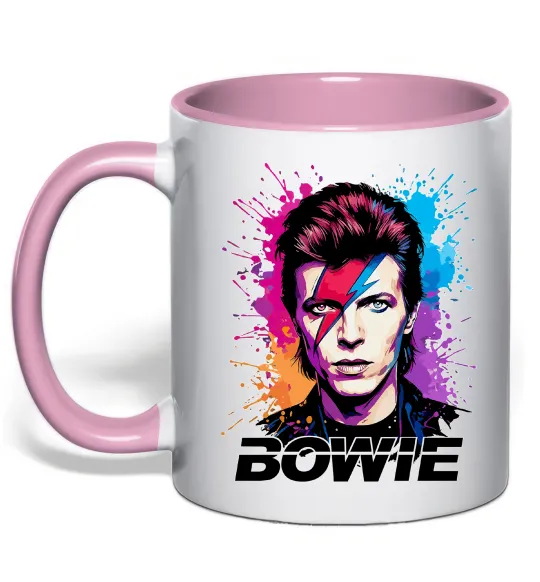 Чашка с цветной ручкой Bowie art Нежно розовый фото