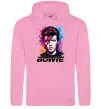 Мужская толстовка (худи) Bowie art Розовый фото