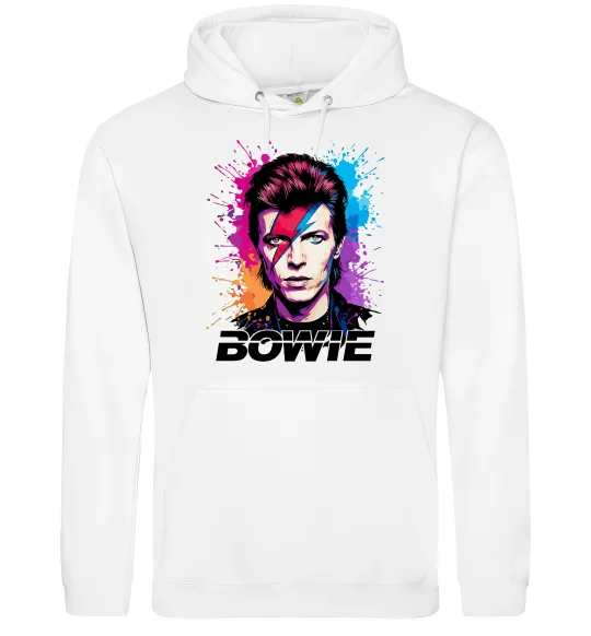 Мужская толстовка (худи) Bowie art Белый фото