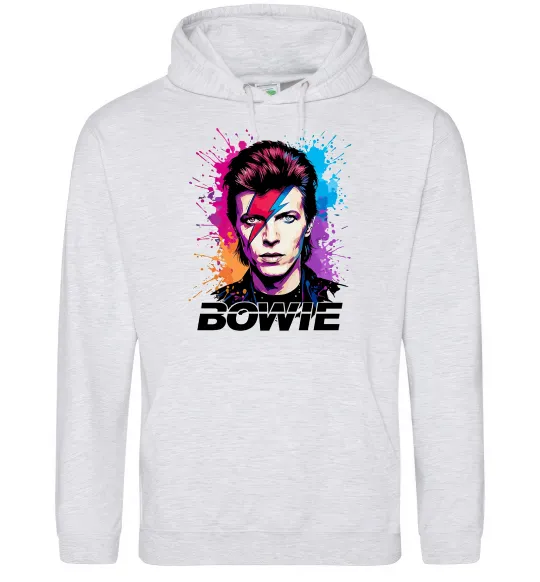 Жіноча толстовка (худі) Bowie art Сірий меланж фото