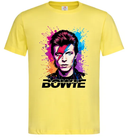 Мужская футболка Bowie art Лимонный фото