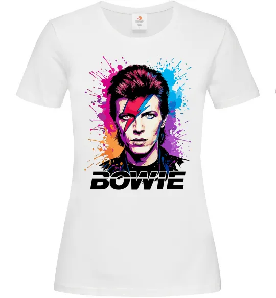 Жіноча футболка Bowie art Білий фото