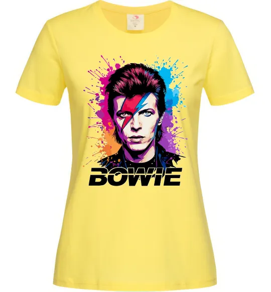 Жіноча футболка Bowie art Лимонний фото