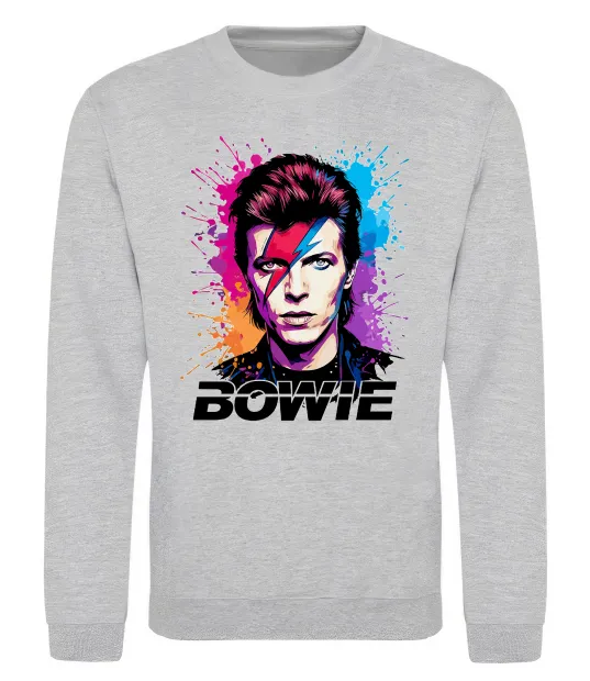 Світшот Bowie art Сірий меланж фото