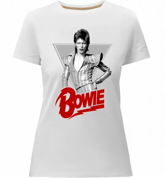 Жіноча преміум футболка David Bowie Білий фото