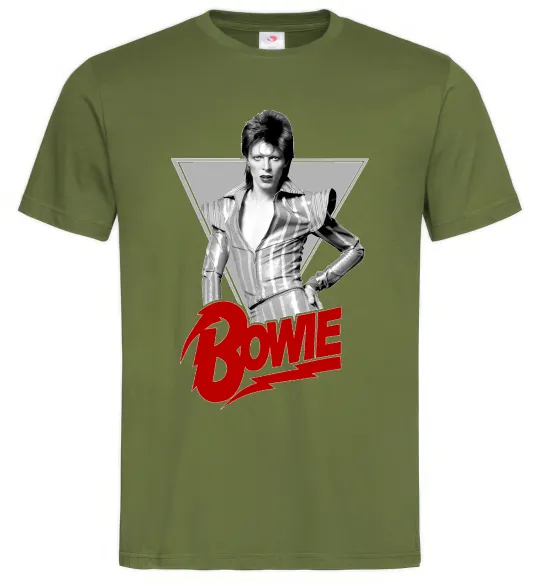 Мужская футболка David Bowie Оливковый фото