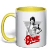 Чашка з кольоровою ручкою David Bowie Сонячно жовтий Чашка з кольоровою ручкою David Bowie Сонячно жовтий фото