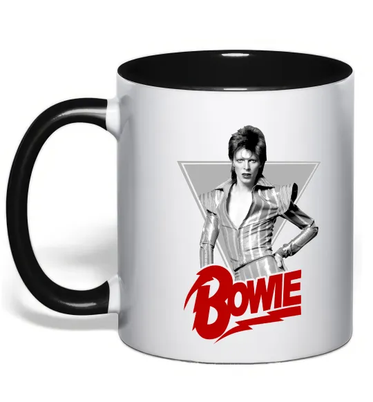 Чашка з кольоровою ручкою David Bowie Чорний фото