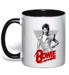 Чашка з кольоровою ручкою David Bowie Чорний Чашка з кольоровою ручкою David Bowie Чорний фото