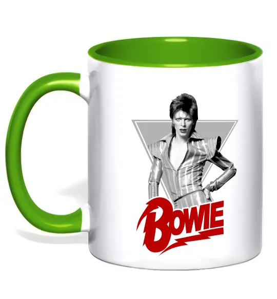 Чашка з кольоровою ручкою David Bowie Лаймовий фото