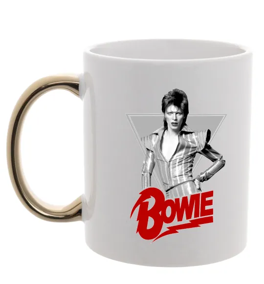 Чашка з кольоровою ручкою David Bowie Золото фото