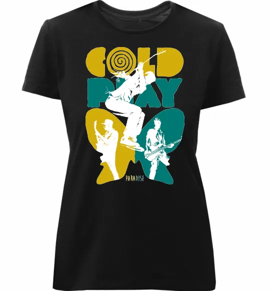 Жіноча преміум футболка Coldplay Paradise Чорний фото