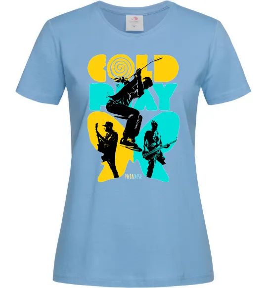 Жіноча футболка Coldplay Paradise Блакитний фото